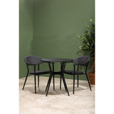 Bolero Santiago Outdoor Armchairs Black (4 Pack)