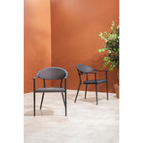 Bolero Santiago Outdoor Armchairs Black (4 Pack)