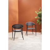 Bolero Santiago Outdoor Armchairs Black (4 Pack)