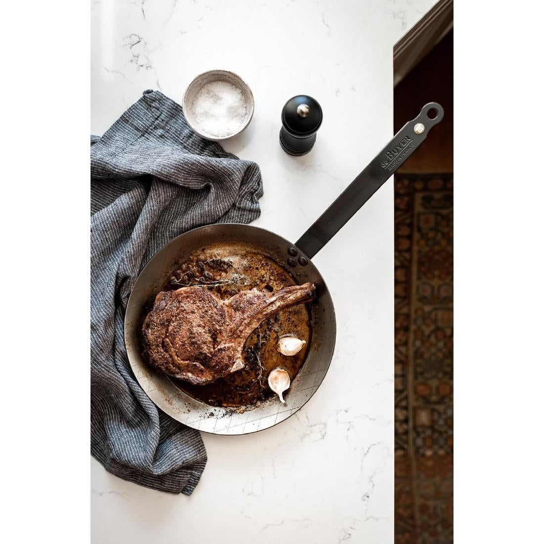 De Buyer Mineral B Steel Steak Frypan 24cm