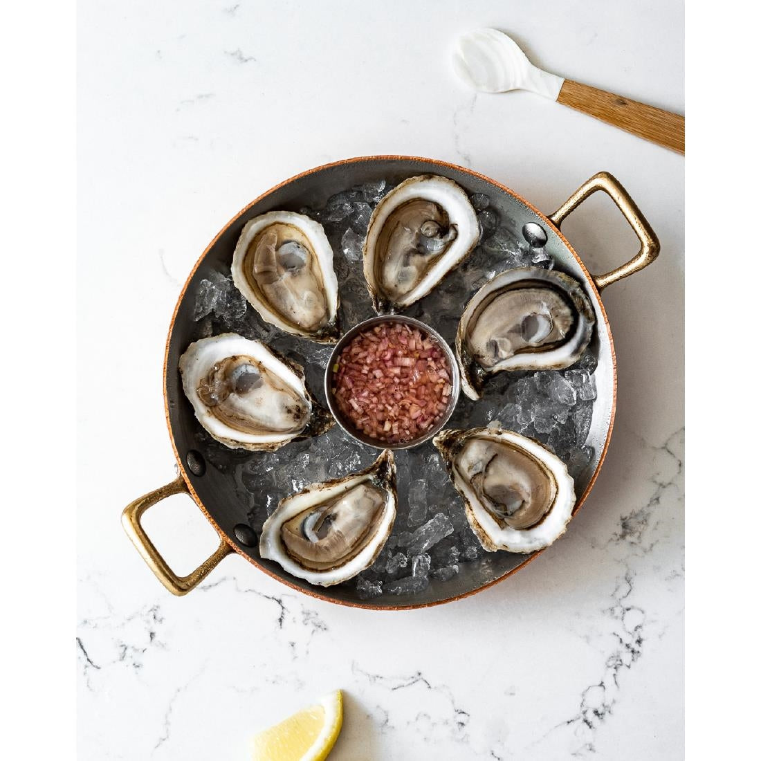 De Buyer Inocuivre Round Dish with Brass Handles 16cm