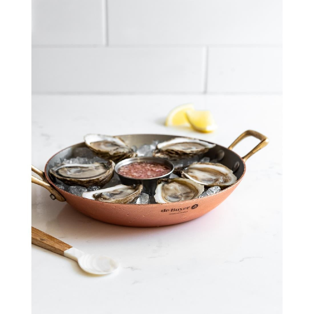 De Buyer Inocuivre Round Dish with Brass Handles 12cm