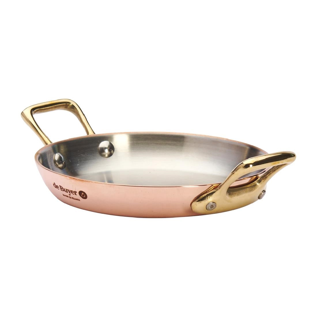De Buyer Inocuivre Round Dish with Brass Handles 12cm