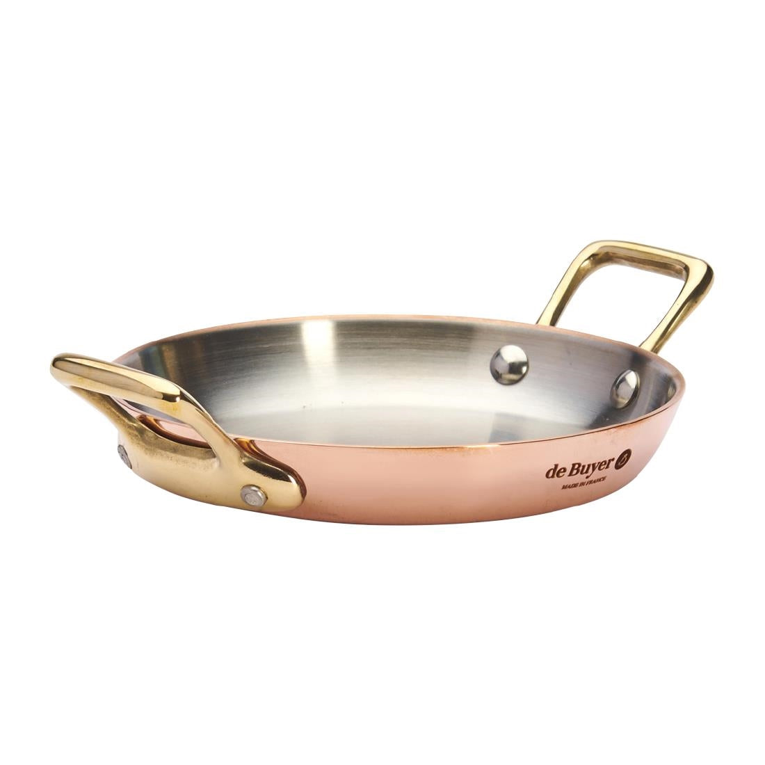 De Buyer Inocuivre Round Dish with Brass Handles 12cm