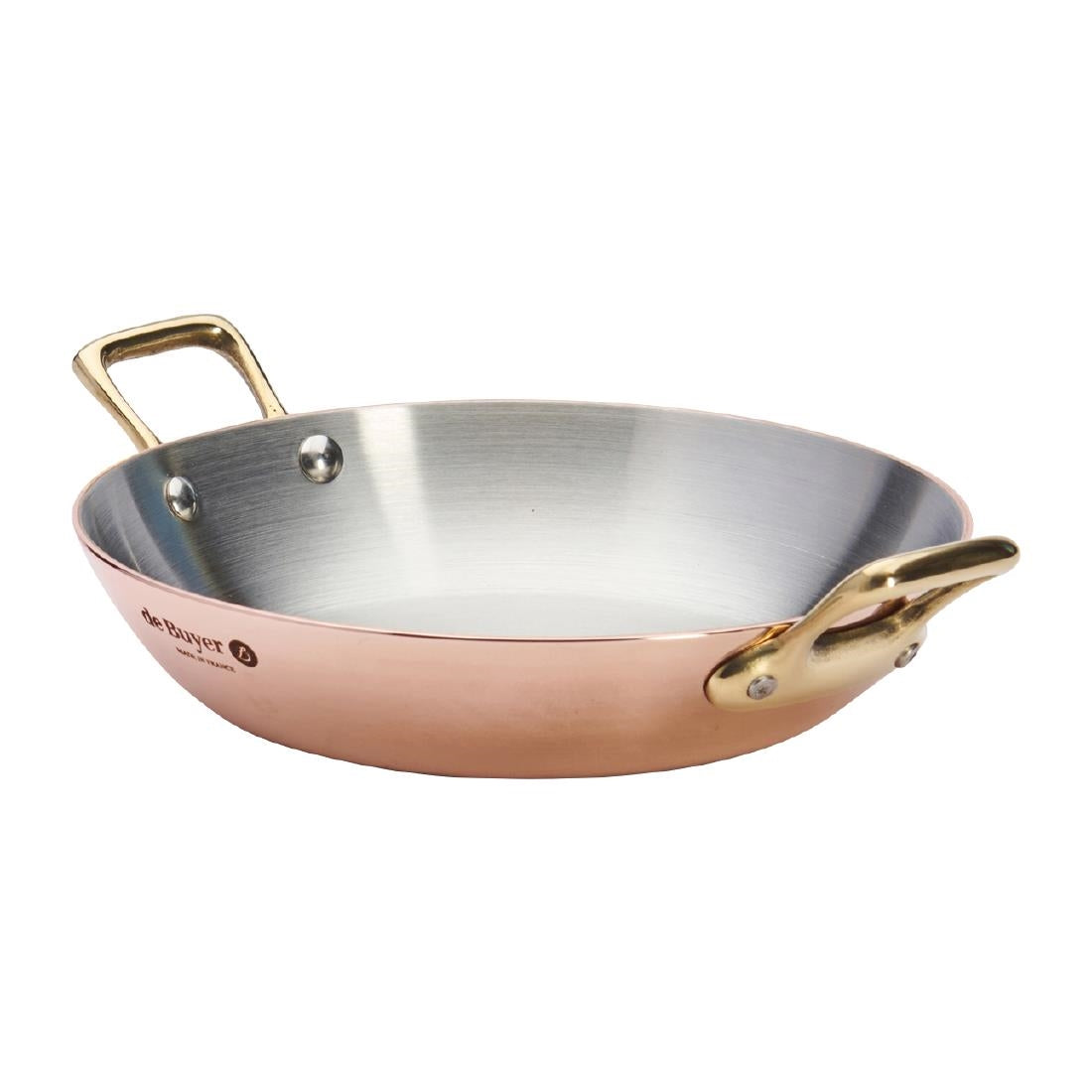 De Buyer Inocuivre Round Dish with Brass Handles 16cm