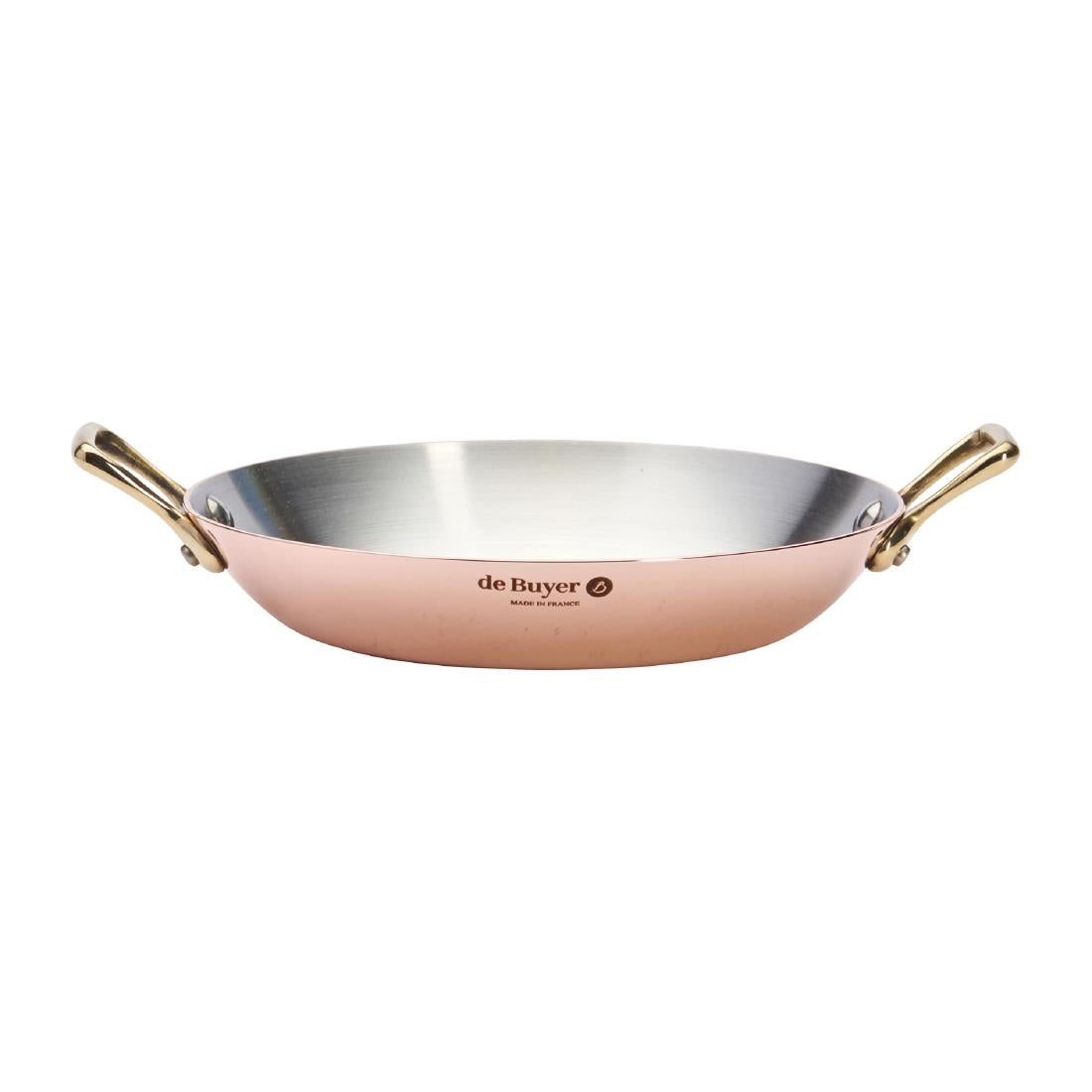 De Buyer Inocuivre Round Dish with Brass Handles 20cm