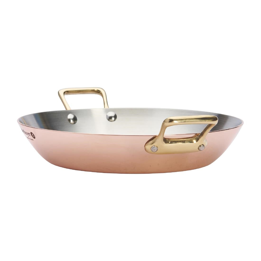 De Buyer Inocuivre Round Dish with Brass Handles 24cm