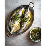 De Buyer Inocuivre Oval Dish with Brass Handles 32cm