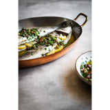 De Buyer Inocuivre Oval Dish with Brass Handles 32cm