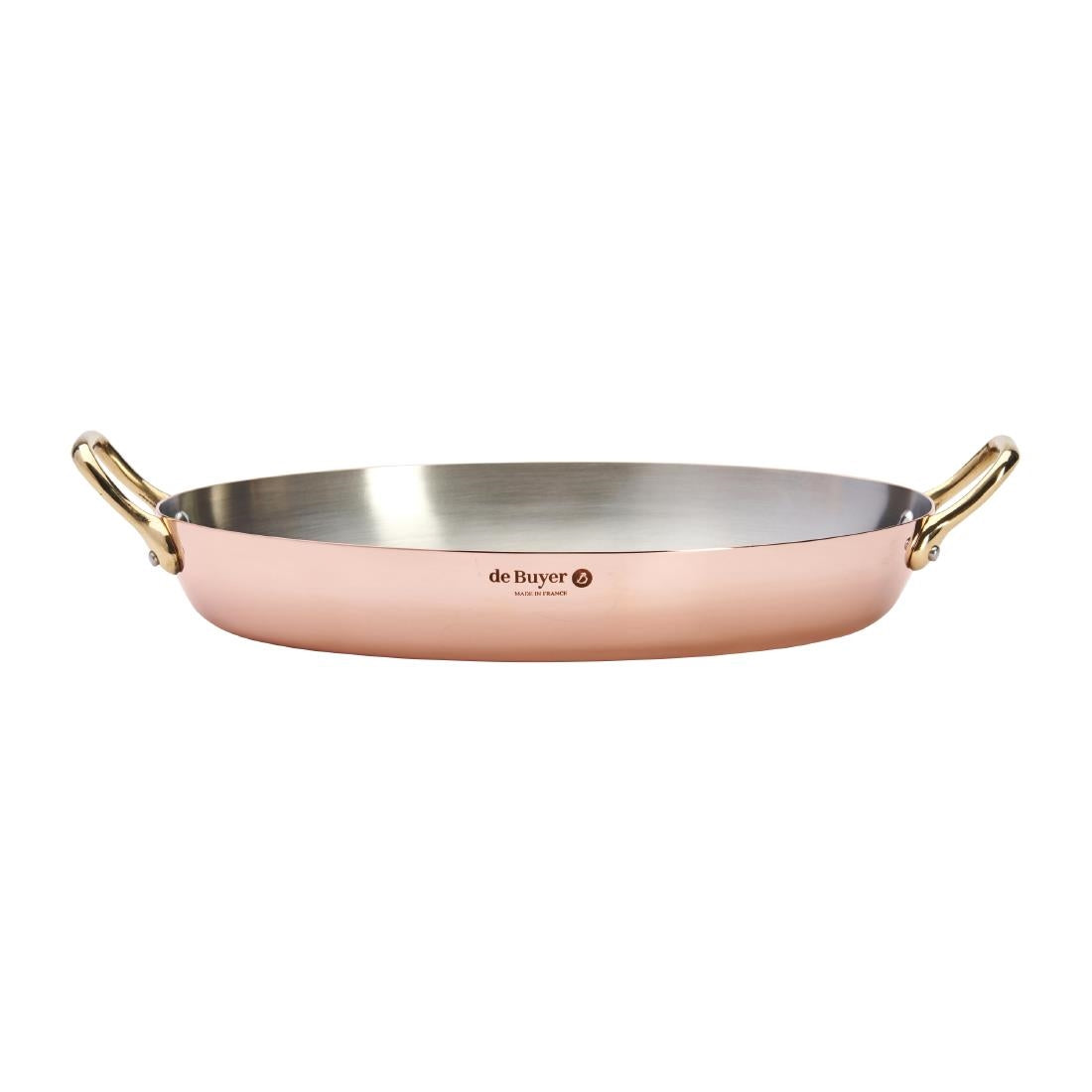 De Buyer Inocuivre Oval Dish with Brass Handles 32cm