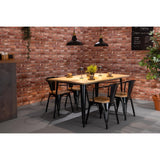Bolero Bistro Curve Armchairs with Wooden Seat Pad Black (4 Pack)