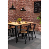 Bolero Bistro Dining Table Mango Wood Top Black Frame 1450mm