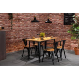Bolero Bistro Curve Armchairs with Wooden Seat Pad Black (4 Pack)