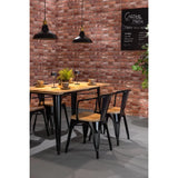 Bolero Bistro Curve Armchairs with Wooden Seat Pad Black (4 Pack)