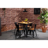 Bolero Bistro Curve Armchairs with Wooden Seat Pad Black (4 Pack)