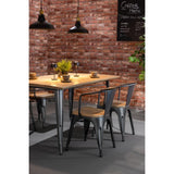 Bolero Bistro Curve Armchairs with Wooden Seat Pad Gunmetal (4 Pack)