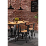 Bolero Bistro Curve Armchairs with Wooden Seat Pad Gunmetal (4 Pack)