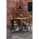 Bolero Bistro Curve Armchairs with Wooden Seat Pad Gunmetal (4 Pack)