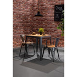 Bolero Bistro Curve Armchairs with Wooden Seat Pad Gunmetal (4 Pack)