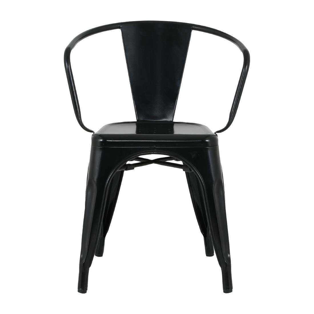 Bolero Bistro Curve Armchairs Black (4 Pack)