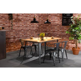 Bolero Bistro Dining Table Mango Wood Top Gunmetal Frame 1450mm