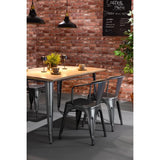Bolero Bistro Dining Table Mango Wood Top Gunmetal Frame 1450mm