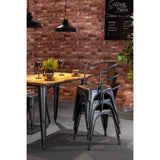 Bolero Bistro Curve Armchairs Gunmetal (4 Pack)