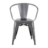 Bolero Bistro Curve Armchairs Gunmetal (4 Pack)