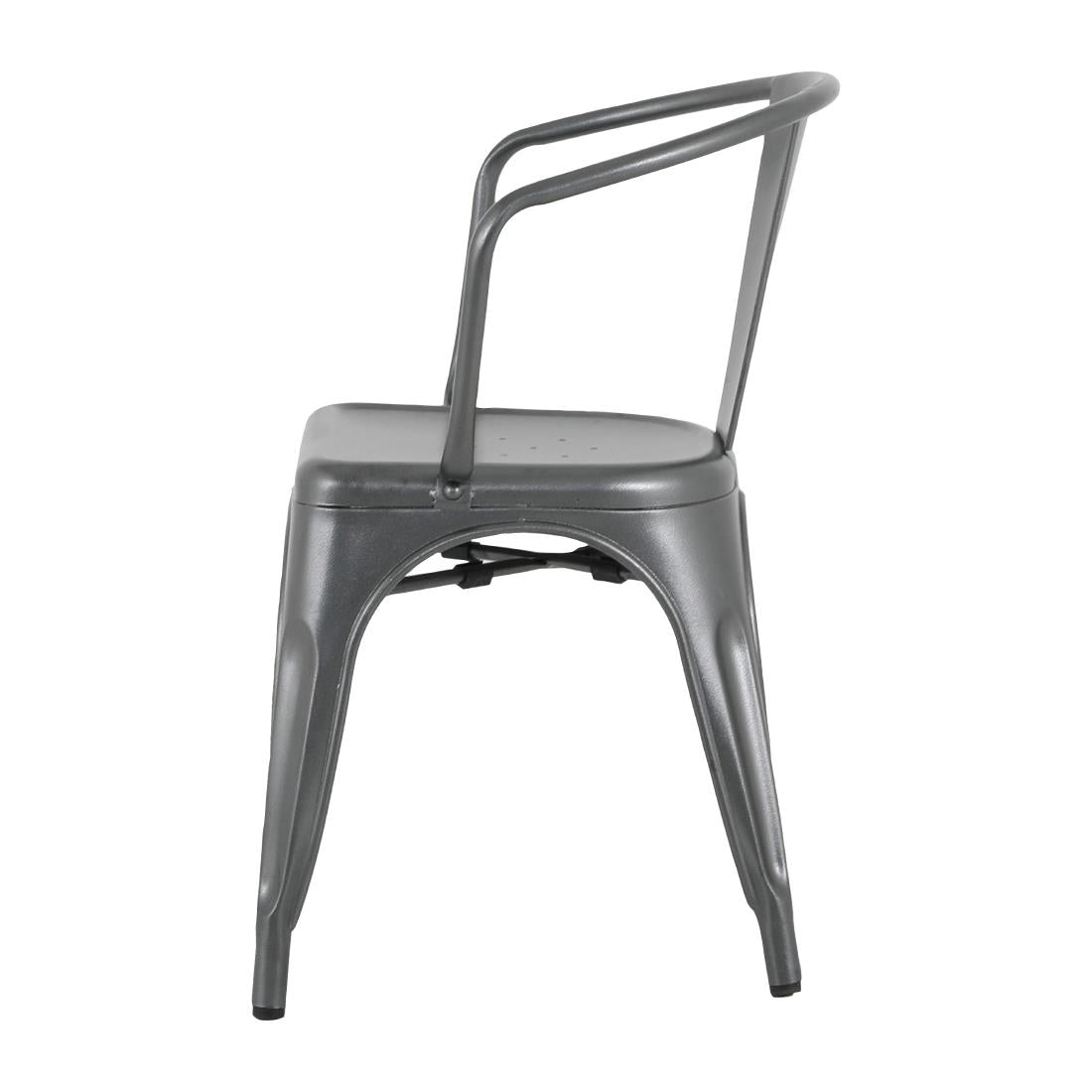 Bolero Bistro Curve Armchairs Gunmetal (4 Pack)