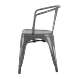 Bolero Bistro Curve Armchairs Gunmetal (4 Pack)