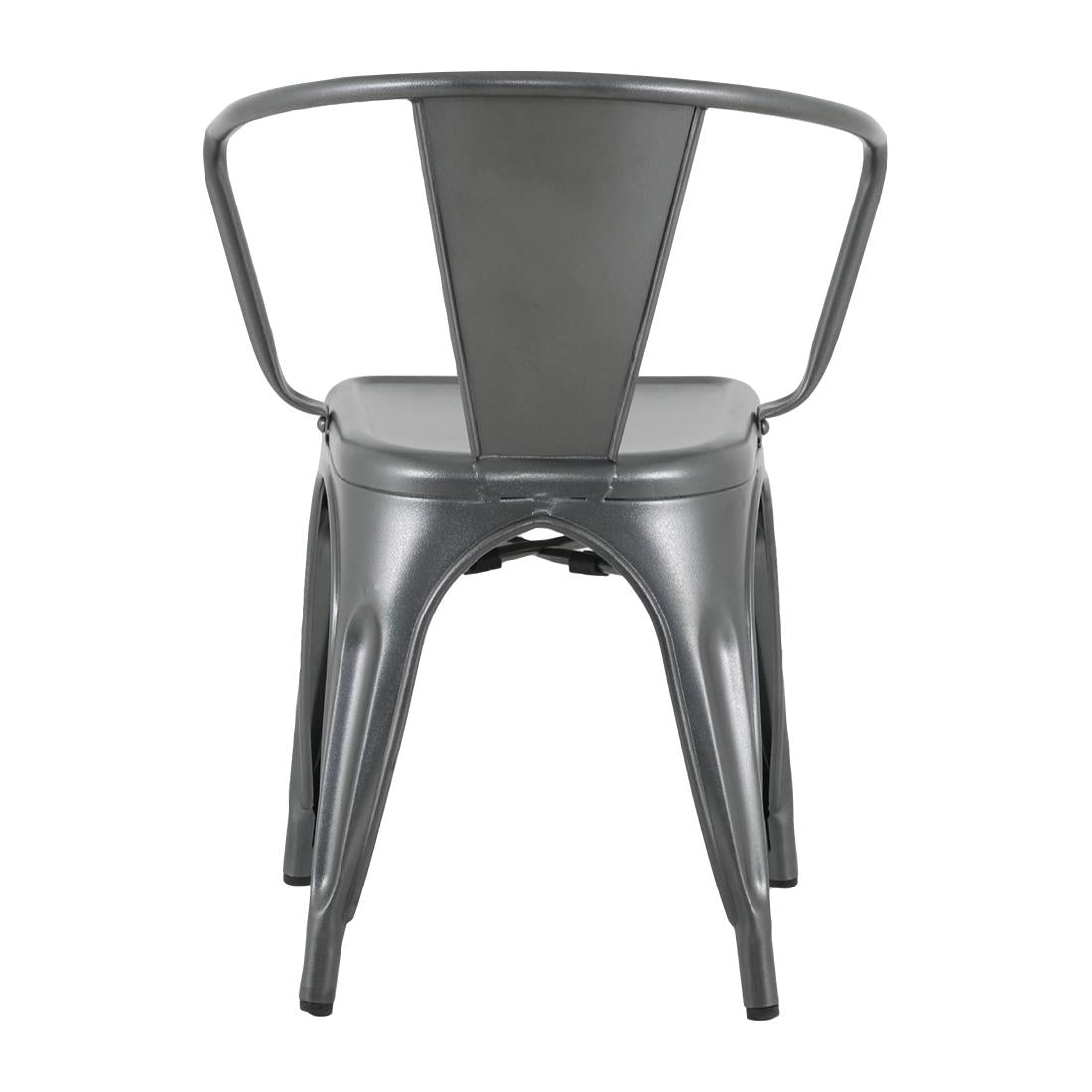 Bolero Bistro Curve Armchairs Gunmetal (4 Pack)