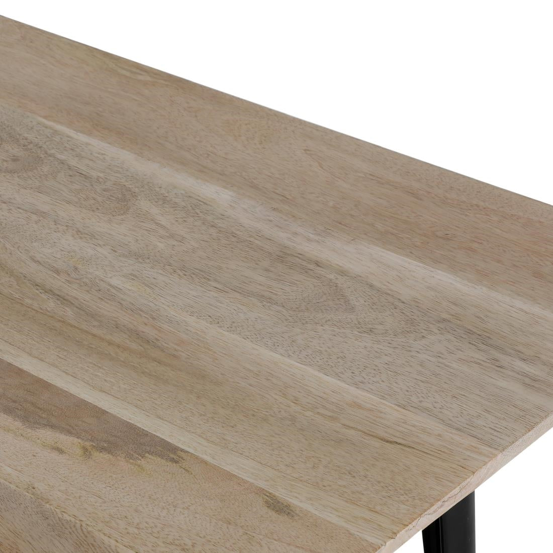 Bolero Bistro Dining Table Mango Wood Top Black Frame 1450mm