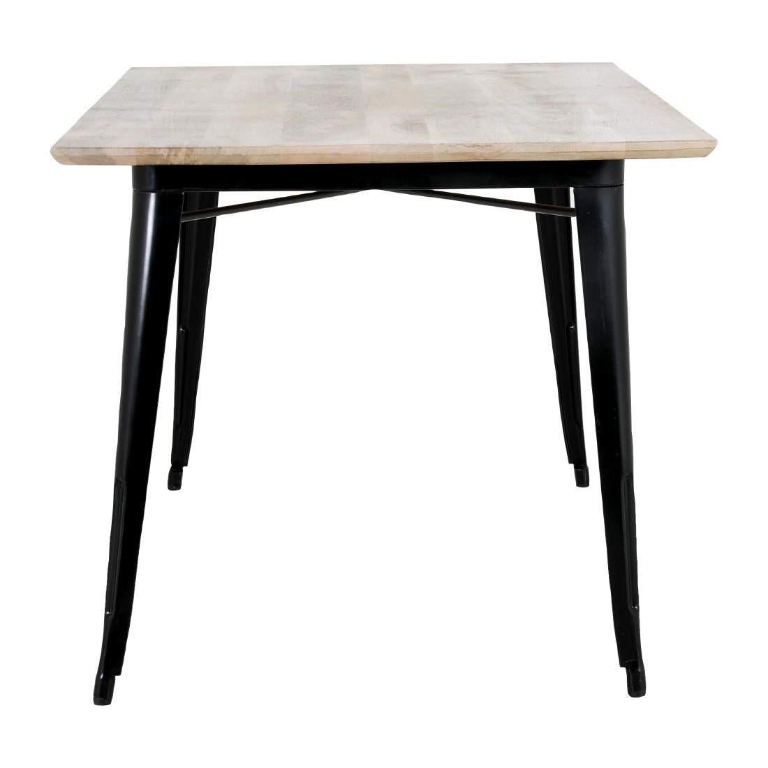 Bolero Bistro Dining Table Mango Wood Top Black Frame 1450mm