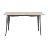 Bolero Bistro Dining Table Mango Wood Top Gunmetal Frame 1450mm