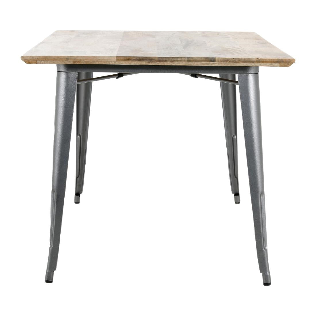Bolero Bistro Dining Table Mango Wood Top Gunmetal Frame 1450mm