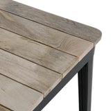 Bolero Bistro Dining Table Slatted Mango Wood Top Black Frame 650mm