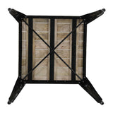 Bolero Bistro Dining Table Slatted Mango Wood Top Black Frame 650mm