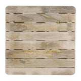 Bolero Bistro Dining Table Slatted Mango Wood Top Black Frame 650mm