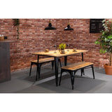 Bolero Bistro Indoor Bench Mango Wood & Black Frame 1000mm (2 Pack)