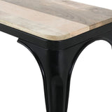 Bolero Bistro Indoor Bench Mango Wood & Black Frame 1000mm (2 Pack)