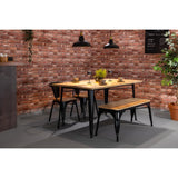 Bolero Bistro Indoor Bench Mango Wood & Black Frame 1000mm (2 Pack)