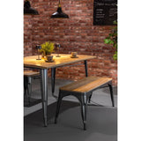 Bolero Bistro Dining Table Mango Wood Top Gunmetal Frame 1450mm