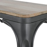 Bolero Bistro Indoor Bench Mango Wood & Gunmetal Frame 1000mm (2 Pack)