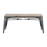 Bolero Bistro Indoor Bench Mango Wood & Gunmetal Frame 1000mm (2 Pack)