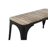 Bolero Bistro Indoor Bench Slatted Mango Wood & Black Frame 850mm (2 Pack)