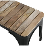 Bolero Bistro Indoor Bench Slatted Mango Wood & Black Frame 850mm (2 Pack)