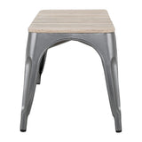 Bolero Bistro Indoor Bench Slatted Mango Wood & Gunmetal Frame 850mm (2 Pack)