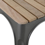 Bolero Bistro Indoor Bench Slatted Mango Wood & Gunmetal Frame 850mm (2 Pack)
