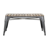 Bolero Bistro Indoor Bench Slatted Mango Wood & Gunmetal Frame 850mm (2 Pack)