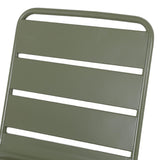 Bolero Amalfi Slatted Steel Side Chairs Olive Green (4 Pack)